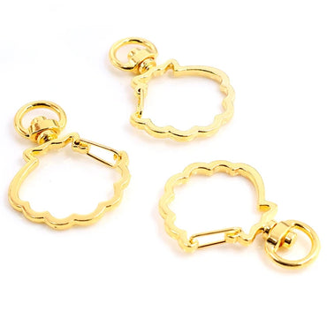Fermoir pendentif en métal doré pour porte-clés, forme coquillage-  lot de 5