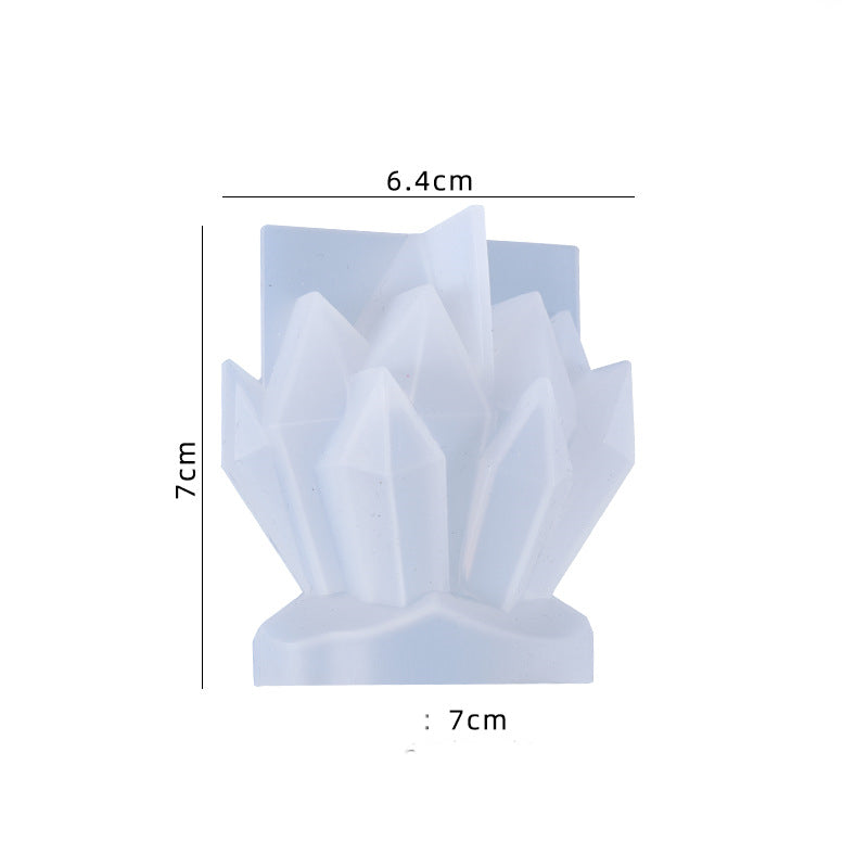 Moule bougie cristaux, moule en silicone en forme de cristal