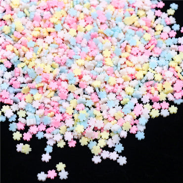 Faux vermicelles confettis en pâte polymère, forme fleur de cerisier, sakura, pour slime, résine, fimo - pastel -10g