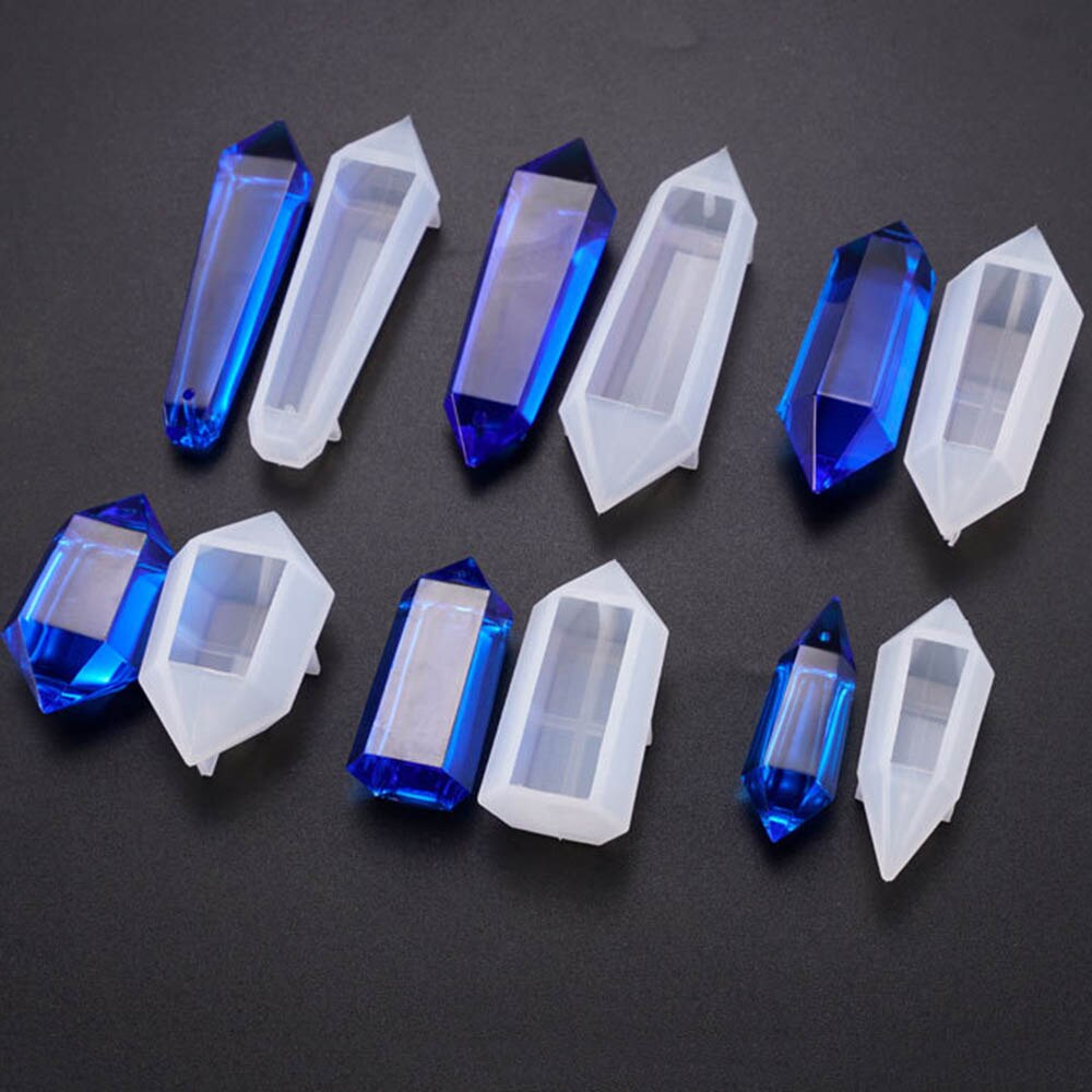 Moule cristal cristaux quartz gemme pour pendentif bijoux résine epoxy cire bougies fimo...