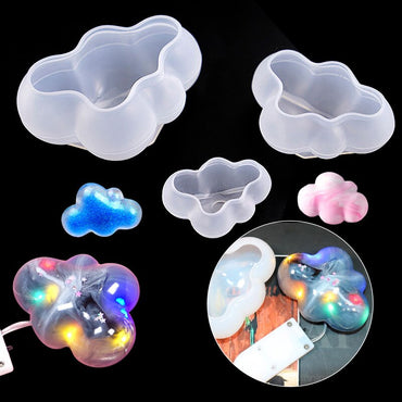 Moules silicone nuages 3D pour résine epoxy, cire, bougie, fimo, savons...
