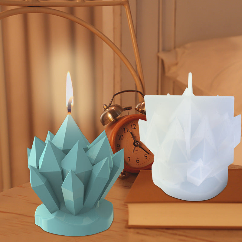 Moule haute qualité cluster amas de cristaux 3D en silicone pour bougies