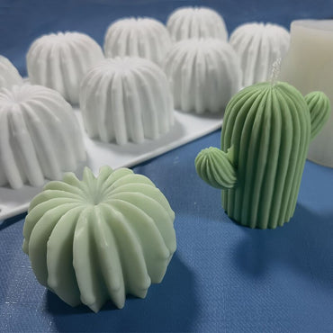 Moule Cactus 3D en silicone pour bougies, savons, gâteaux...