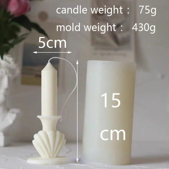 Moule pour bougie en silicone 3D pilier romantique base coquillage